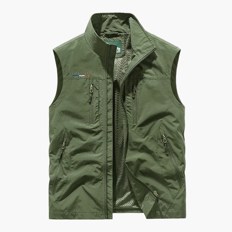Men's Outdoor Sleeveless Cargo Vest Utility Travel Hiking Style