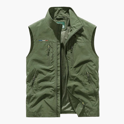 Men's Outdoor Sleeveless Cargo Vest Utility Travel Hiking Style