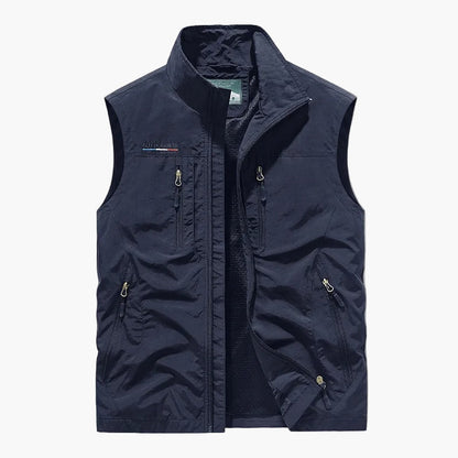 Men's Outdoor Sleeveless Cargo Vest Utility Travel Hiking Style