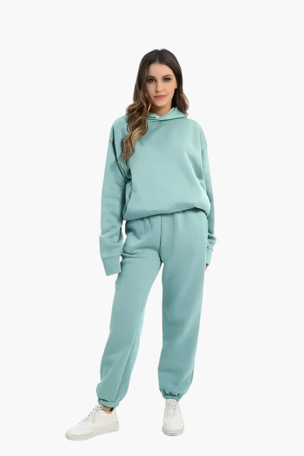 Women's Relaxed Fit Hoodie and Jogger Lounge Set – Casual Winterwear, Cozy Two-Piece Outfit