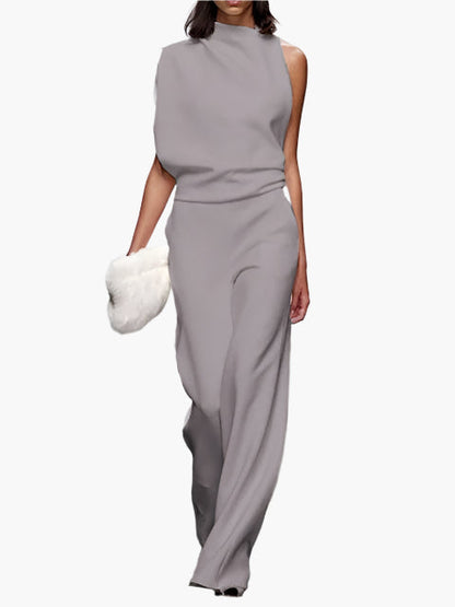 Women's Elegant Wide-Leg Jumpsuit Sleeveless Fashion Office & Everyday Wear