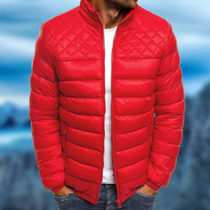 Men's Windproof and Waterproof Quilted Outdoor Jacket – Stylish All-Weather Everyday Wear