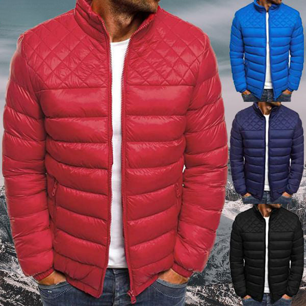 Men's Windproof and Waterproof Quilted Outdoor Jacket – Stylish All-Weather Everyday Wear
