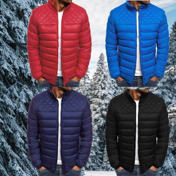 Men's Windproof and Waterproof Quilted Outdoor Jacket – Stylish All-Weather Everyday Wear