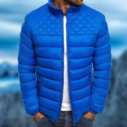 Men's Windproof and Waterproof Quilted Outdoor Jacket – Stylish All-Weather Everyday Wear