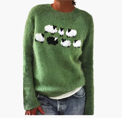 Women's Retro-Style Casual Sweater – Vintage Knit Pullover for Everyday Comfort
