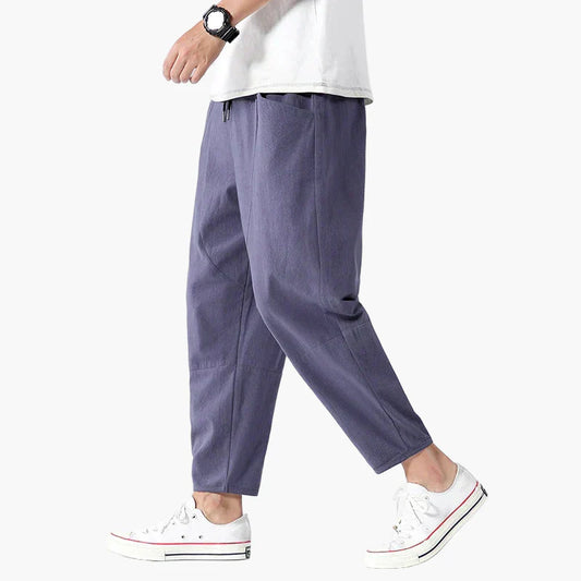 Men's Relaxed Fit Cropped Casual Pants, Everyday Style, Lightweight Comfort