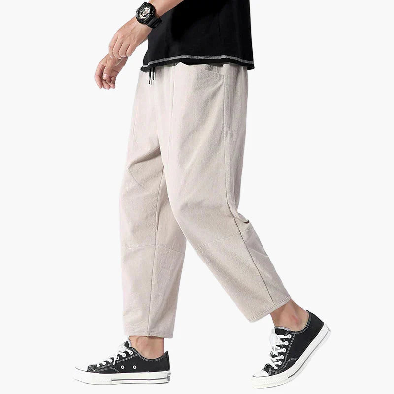 Men's Relaxed Fit Cropped Casual Pants, Everyday Style, Lightweight Comfort