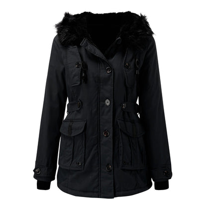 Women's Winter Parka Jacket with Faux Fur Hood – Elegant Outdoor Style for Cold Weather
