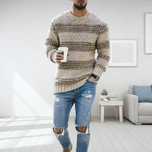 Men's Nordic Chunky Knit Sweater – Casual Winter Style Essential