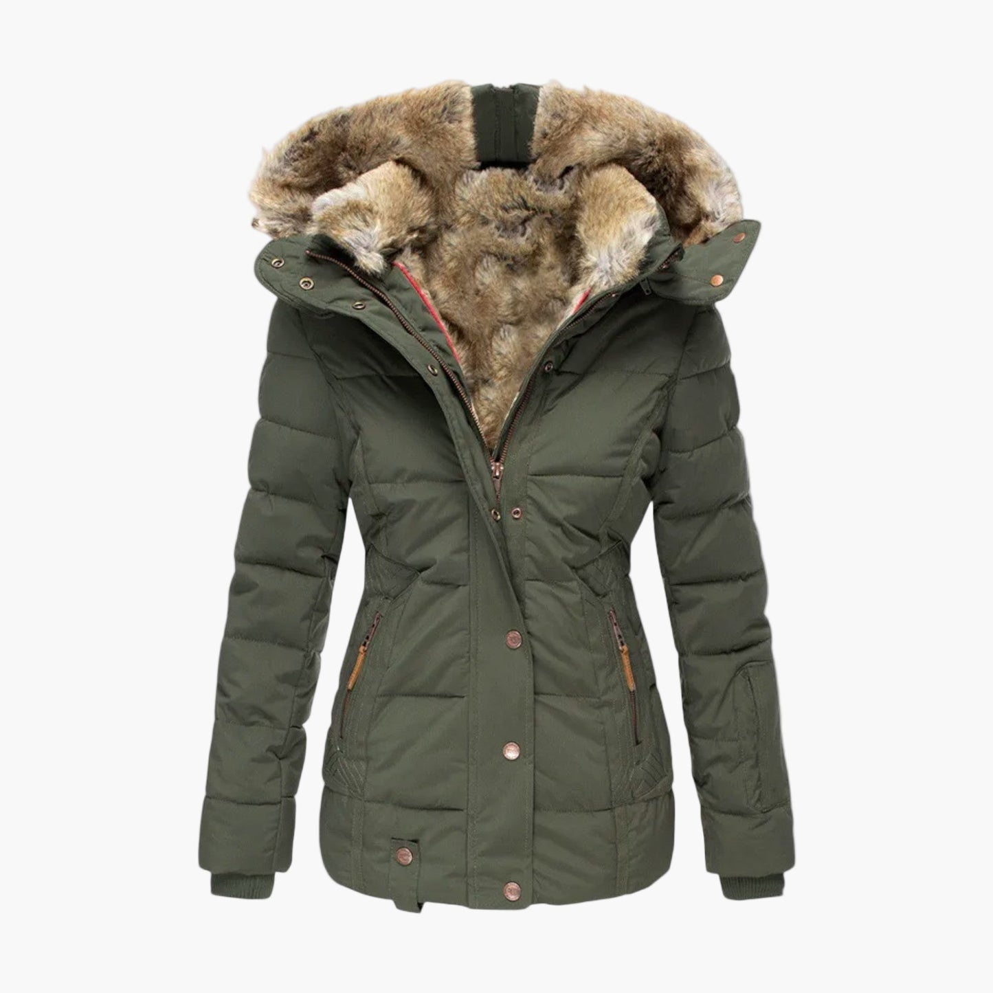 Women's Winter Parka with Plush Faux Fur Lining – Elegant Warm Outdoor Jacket