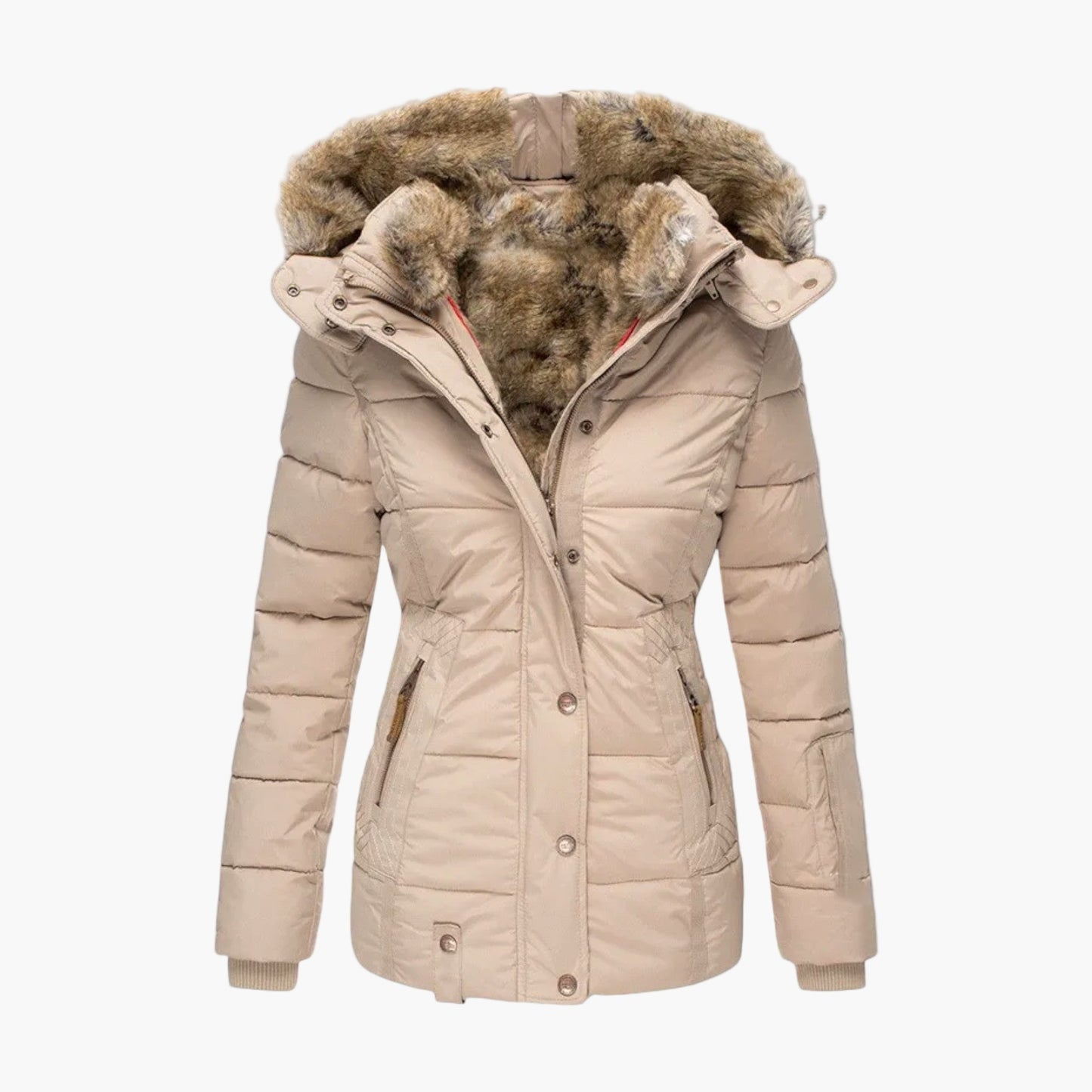 Women's Winter Parka with Plush Faux Fur Lining – Elegant Warm Outdoor Jacket