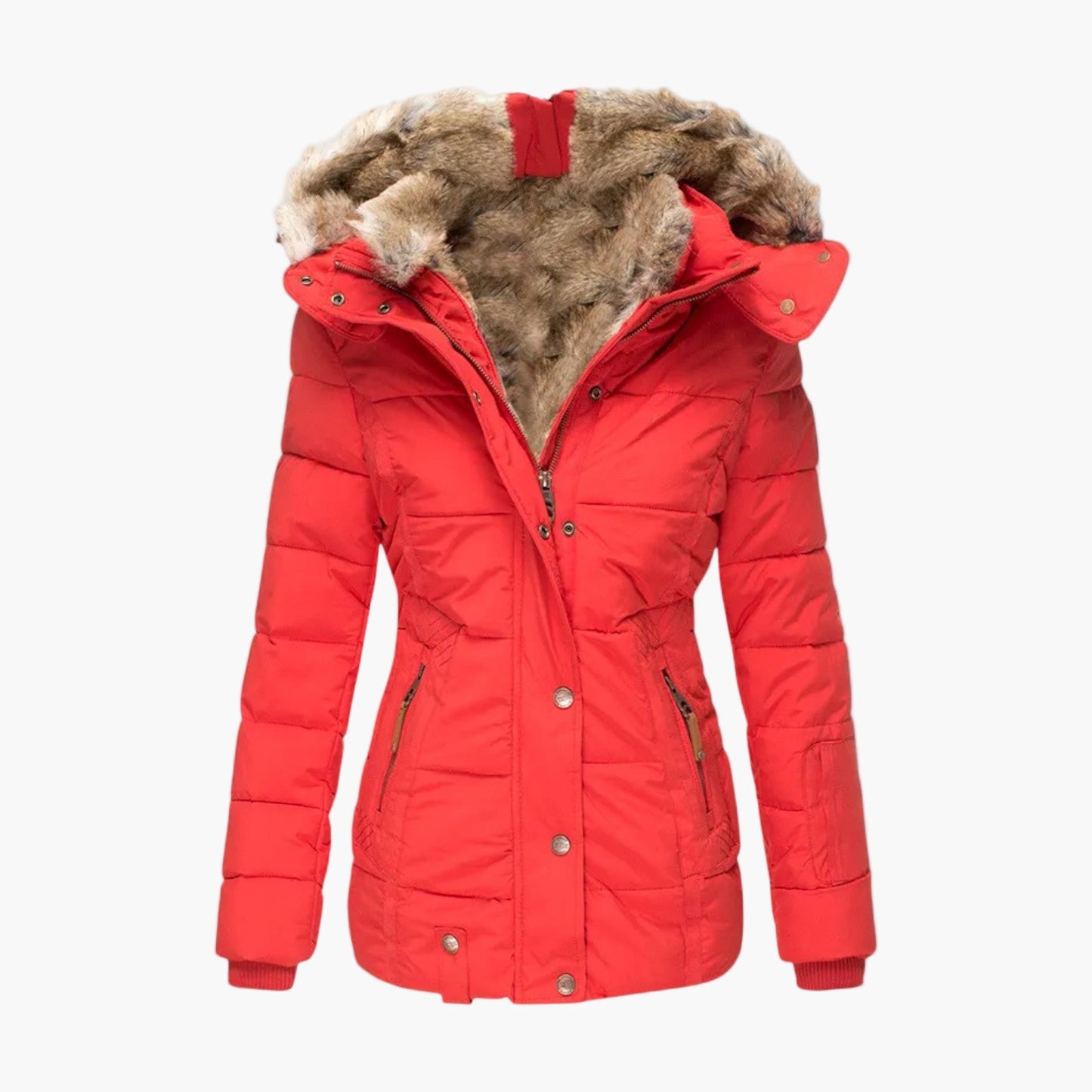Women's Winter Parka with Plush Faux Fur Lining – Elegant Warm Outdoor Jacket
