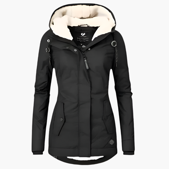Women's Hooded Waterproof Winter Parka Jacket – Cozy Fleece Lined, Long Sleeve, Everyday Outdoor Coat