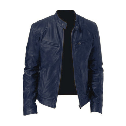 Men's Classic Vegan Leather Biker Jacket for Versatile Everyday Style
