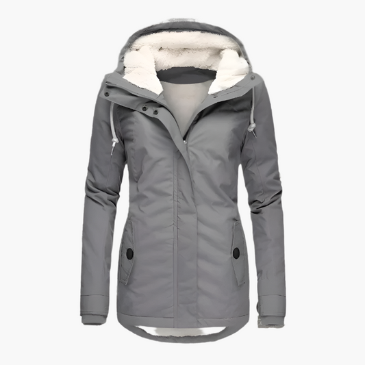 Women's Hooded Waterproof Winter Parka Jacket – Cozy Fleece Lined, Long Sleeve, Everyday Outdoor Coat