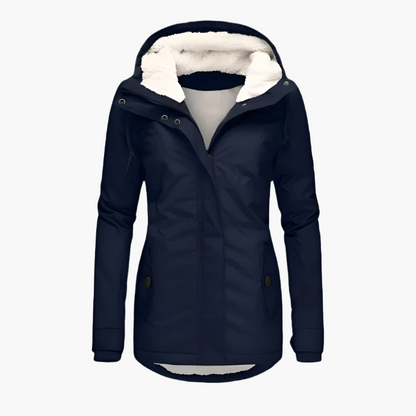 Women's Hooded Waterproof Winter Parka Jacket – Cozy Fleece Lined, Long Sleeve, Everyday Outdoor Coat