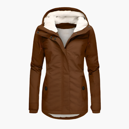 Women's Hooded Waterproof Winter Parka Jacket – Cozy Fleece Lined, Long Sleeve, Everyday Outdoor Coat