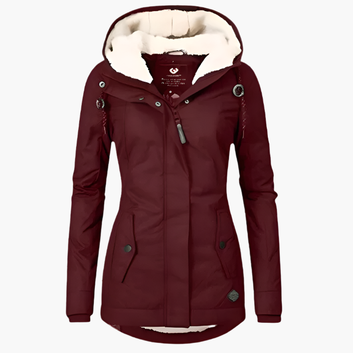 Women's Hooded Waterproof Winter Parka Jacket – Cozy Fleece Lined, Long Sleeve, Everyday Outdoor Coat