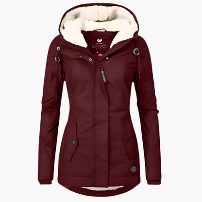 Women's Hooded Waterproof Winter Parka Jacket – Cozy Fleece Lined, Long Sleeve, Everyday Outdoor Coat