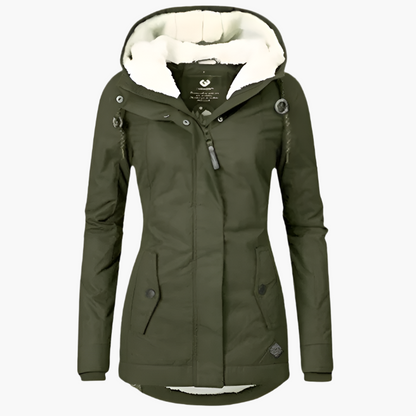 Women's Hooded Waterproof Winter Parka Jacket – Cozy Fleece Lined, Long Sleeve, Everyday Outdoor Coat