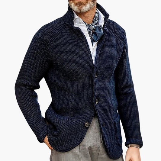 Men's Classic Knitted Cardigan Sweater for Casual and Business Wear