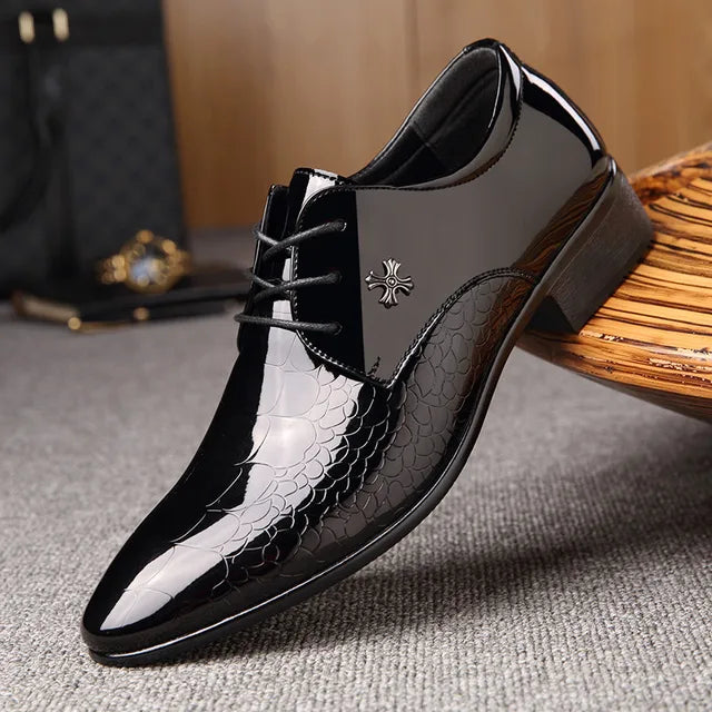 Men's Classic Pointed Toe Oxford Dress Shoes for Formal Events and Weddings