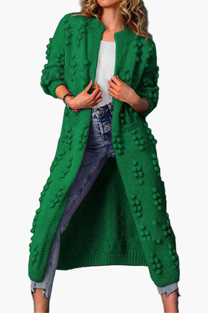 Women's Long Textured Knit Cardigan – Elegant Casual Outerwear for Everyday Style
