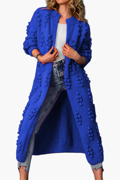Women's Long Textured Knit Cardigan – Elegant Casual Outerwear for Everyday Style