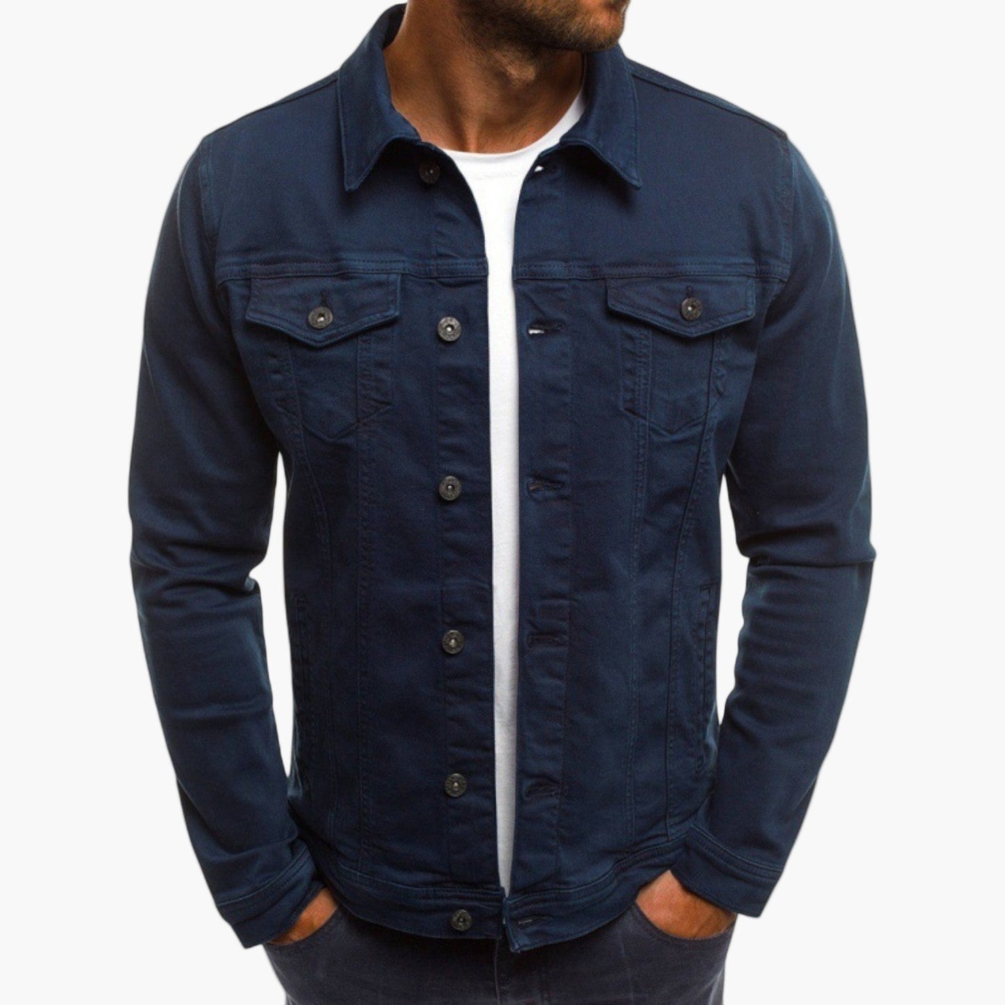Men's Casual Slim Fit Denim Work Jacket – Everyday Layering Style