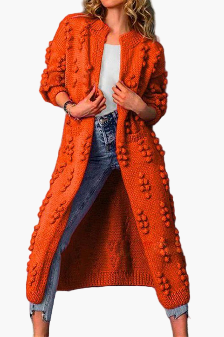Women's Long Textured Knit Cardigan – Elegant Casual Outerwear for Everyday Style