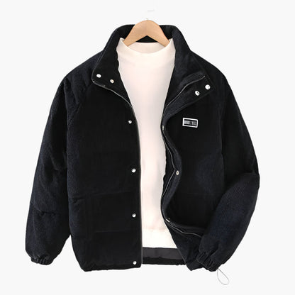 Men's Padded Winter Parka Jacket – Casual Hip-Hop Style, Warm Quilted Outerwear