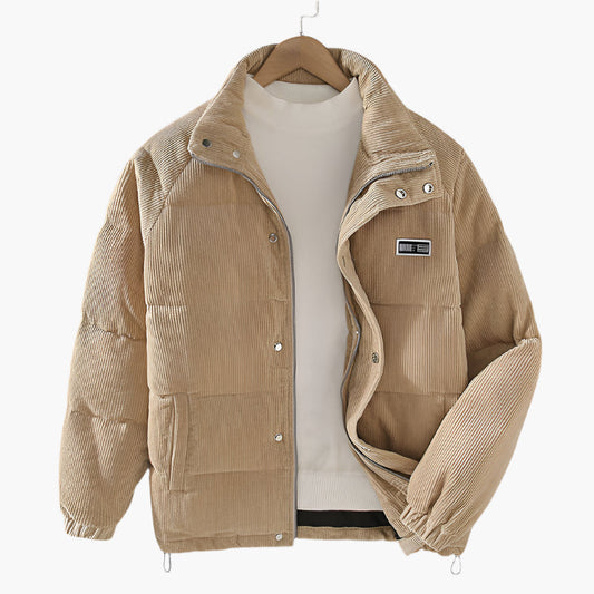 Men's Padded Winter Parka Jacket – Casual Hip-Hop Style, Warm Quilted Outerwear