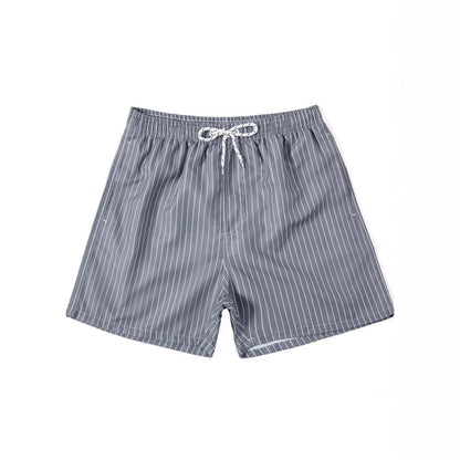 Men's Striped Casual Beach Shorts with Drawstring – Relaxed Fit Summer Swimwear
