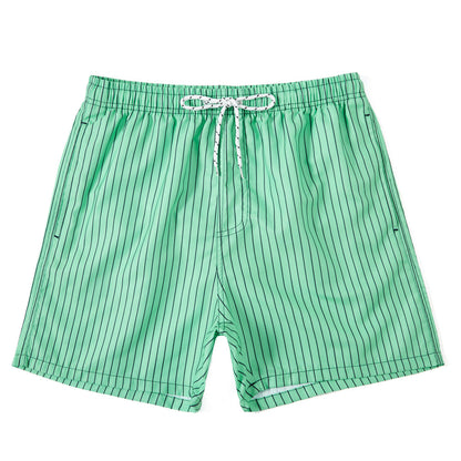 Men's Striped Casual Beach Shorts with Drawstring – Relaxed Fit Summer Swimwear