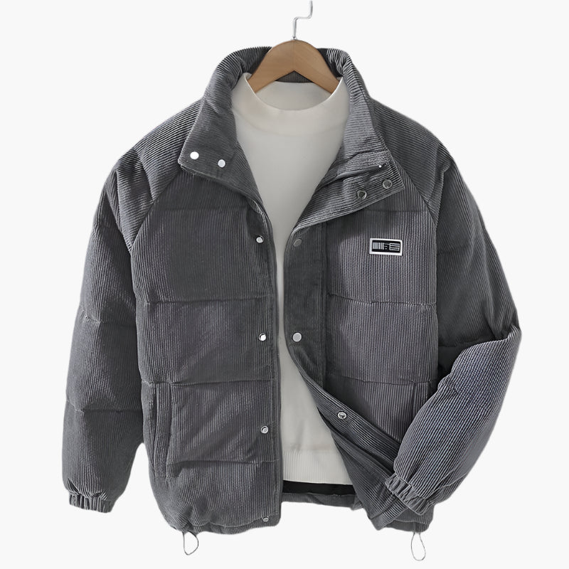 Men's Padded Winter Parka Jacket – Casual Hip-Hop Style, Warm Quilted Outerwear
