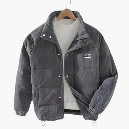 Men's Padded Winter Parka Jacket – Casual Hip-Hop Style, Warm Quilted Outerwear