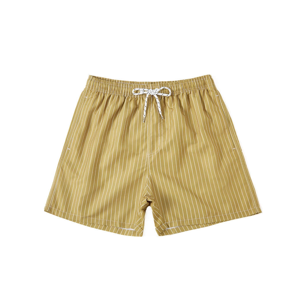 Men's Striped Casual Beach Shorts with Drawstring – Relaxed Fit Summer Swimwear