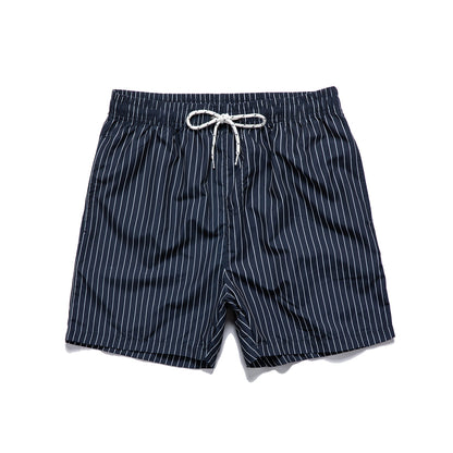 Men's Striped Casual Beach Shorts with Drawstring – Relaxed Fit Summer Swimwear