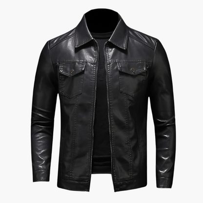 Men's Classic Faux Leather Jacket – Timeless Style for Casual and Formal Wear