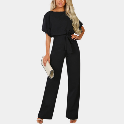 Women's Elegant Wide-Leg Belted Jumpsuit – Versatile & Stylish One-Piece Outfit for Any Occasion
