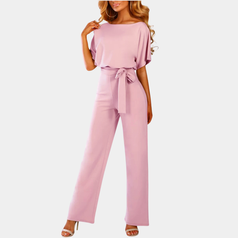 Women's Elegant Wide-Leg Belted Jumpsuit – Versatile & Stylish One-Piece Outfit for Any Occasion