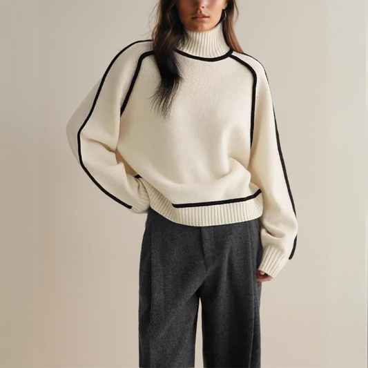 Women's Modern Turtleneck Sweater – Elegant Loose Fit for Autumn and Winter