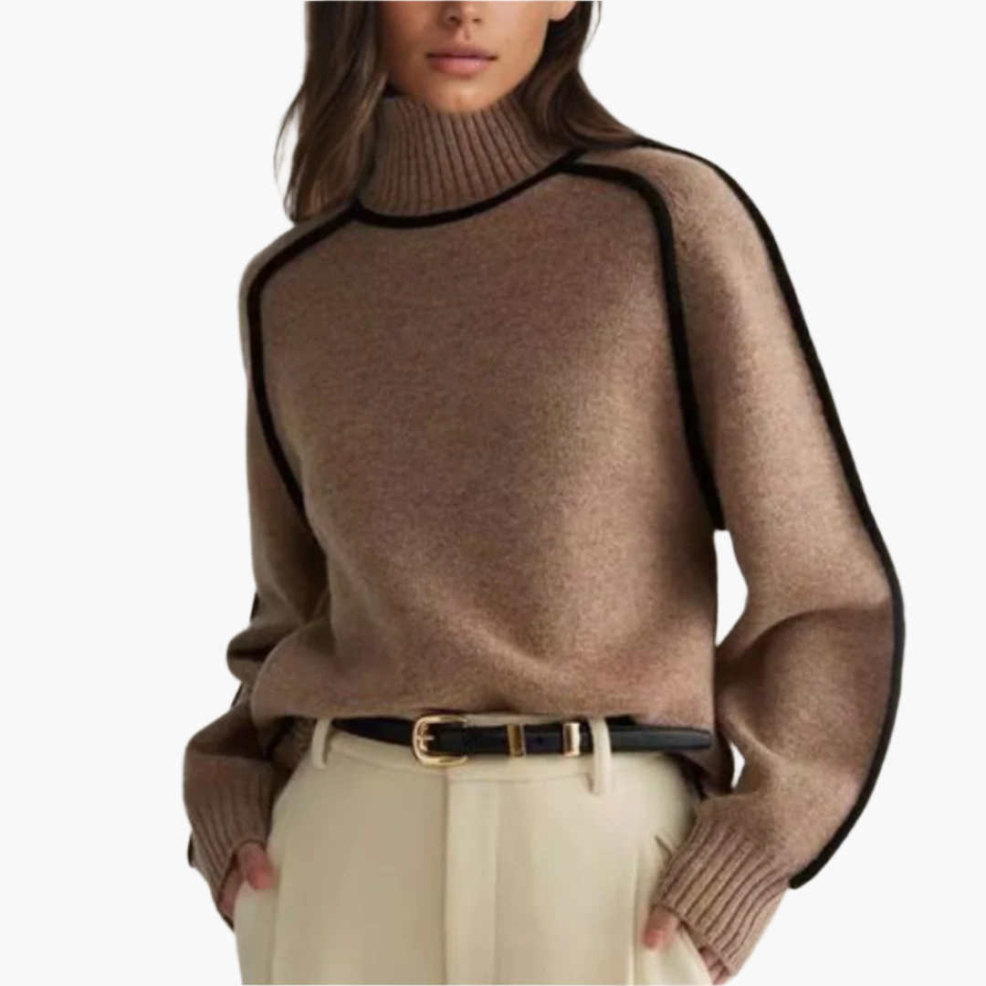 Women's Modern Turtleneck Sweater – Elegant Loose Fit for Autumn and Winter