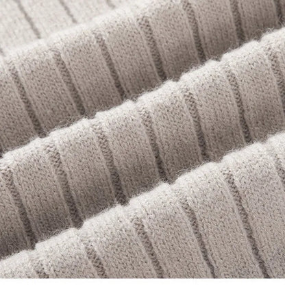 Men's Ribbed Half-Zip Sweater Classic Pullover for Versatile Everyday Style