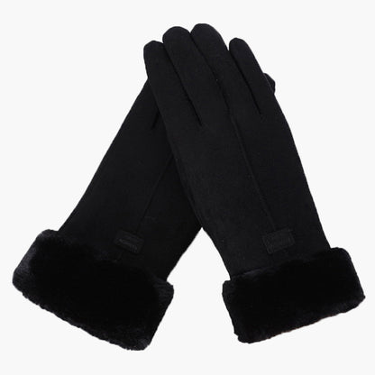Women's Winter Touchscreen Waterproof Furry Gloves - Stylish Warm Outdoor Handwear