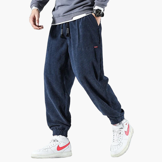 Men's Relaxed Fit Corduroy Sweatpants for Casual and Athletic Wear