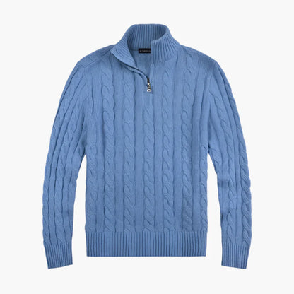 Men's Classic Cable Knit Half-Zip Sweater – Timeless Style for Everyday Comfort