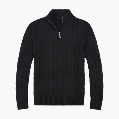 Men's Classic Cable Knit Half-Zip Sweater – Timeless Style for Everyday Comfort