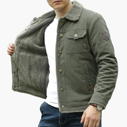 Men's Outdoor Sherpa-Lined Casual Jacket – Warm Windproof Street Style